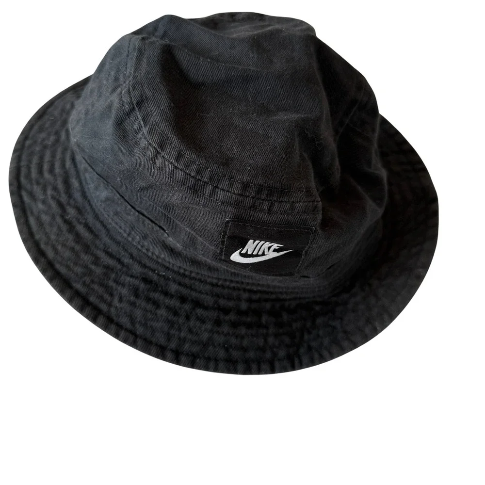 Nike Kids‎ Bucket Hat Black Cotton Twill Futura Logo Sun Cap S/M